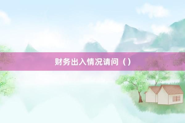 财务出入情况请问（）